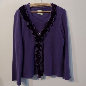 Cozy Châlet Medium silk and cotton sweater set pearl button 🟣 elegant